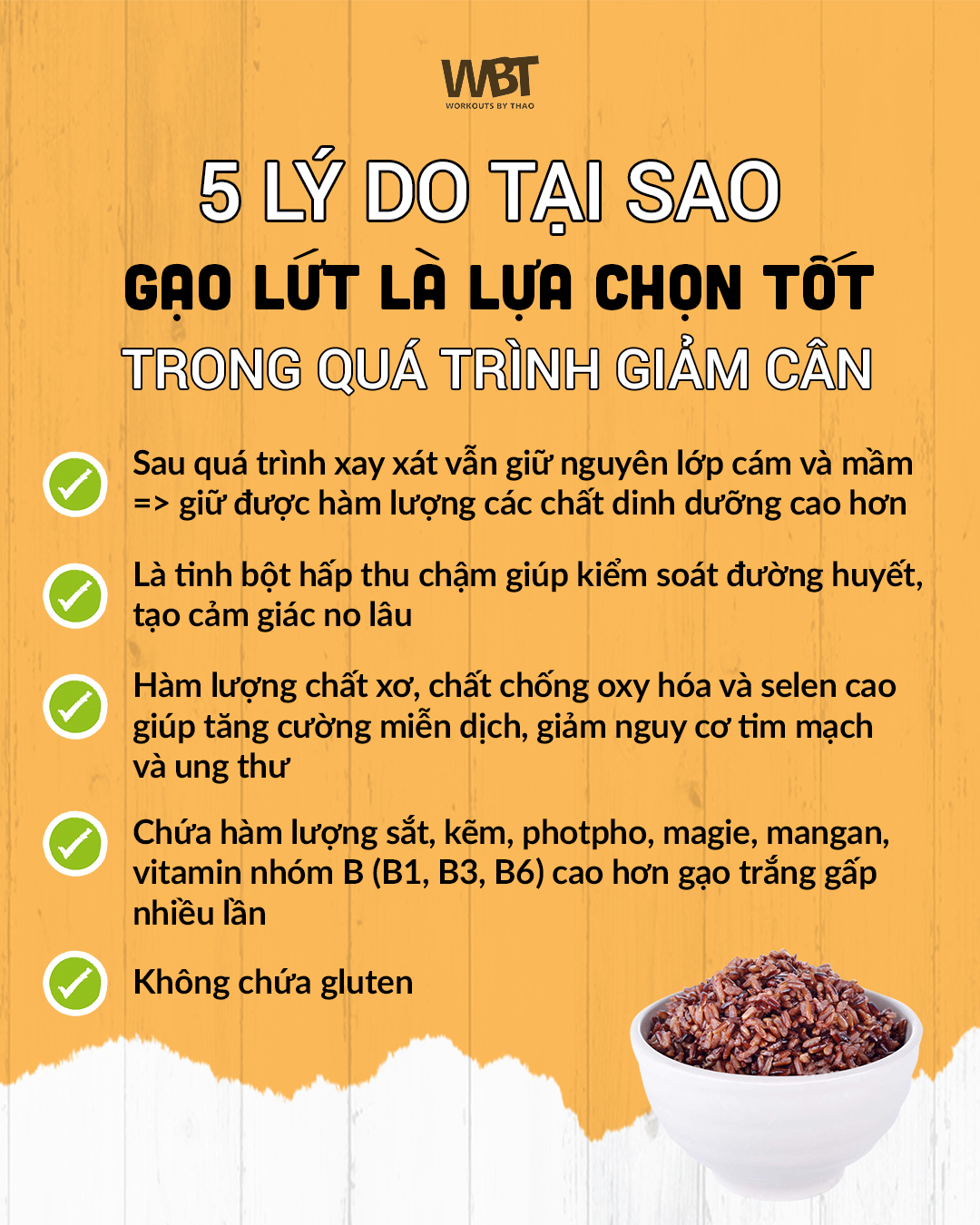 Tại sao gạo lứt lại là lựa chọn tốt trong quá trình giảm cân?